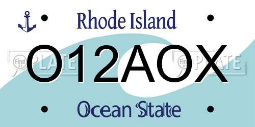 O12AOX Rhode Island License Plate