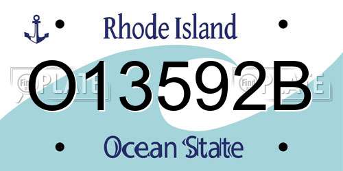 O13592B Rhode Island License Plate