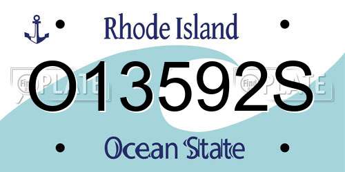 O13592S Rhode Island License Plate