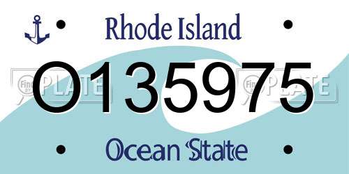 O135975 Rhode Island License Plate