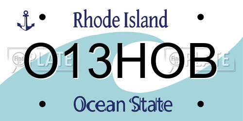 O13HOB Rhode Island License Plate