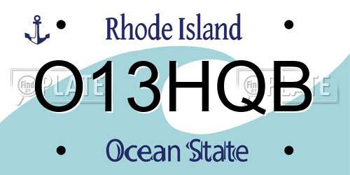 O13HQB Rhode Island License Plate