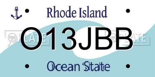 O13JBB Rhode Island License Plate