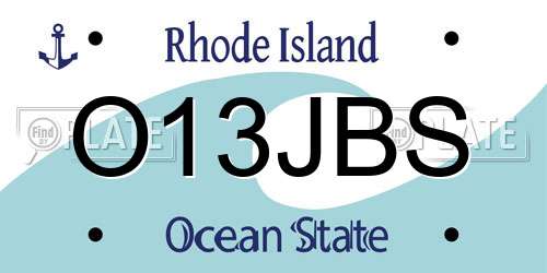 O13JBS Rhode Island License Plate