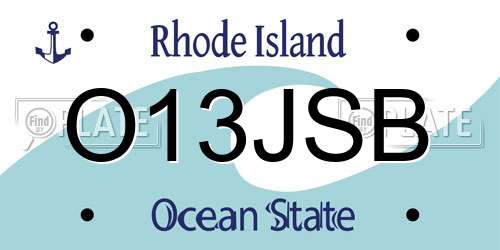 O13JSB Rhode Island License Plate