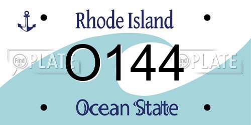 O144 Rhode Island License Plate