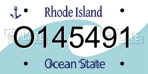 O145491 Rhode Island License Plate