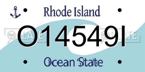 O14549I Rhode Island License Plate