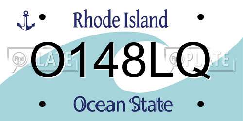 O148LQ Rhode Island License Plate