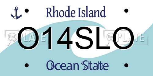 O14SLO Rhode Island License Plate
