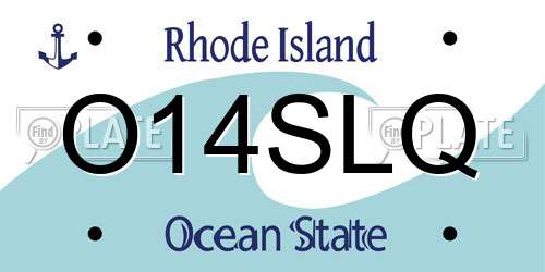 O14SLQ Rhode Island License Plate