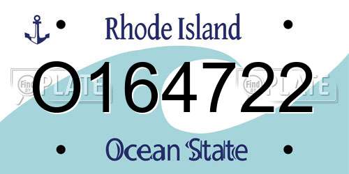 O164722 Rhode Island License Plate