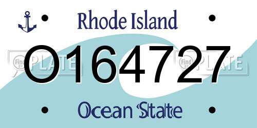 O164727 Rhode Island License Plate