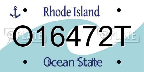 O16472T Rhode Island License Plate