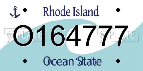 O164777 Rhode Island License Plate