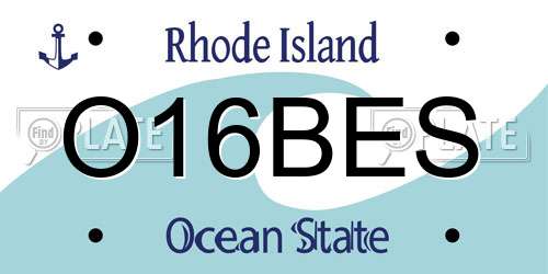 O16BES Rhode Island License Plate
