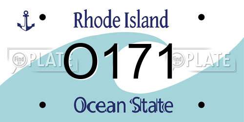 O171 Rhode Island License Plate