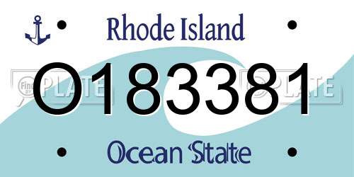 O183381 Rhode Island License Plate