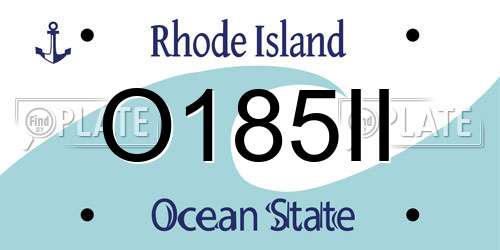 O185II Rhode Island License Plate