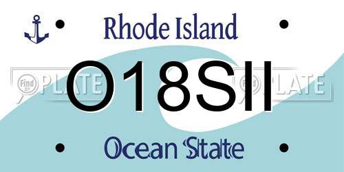 O18SII Rhode Island License Plate