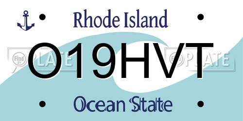 O19HVT Rhode Island License Plate