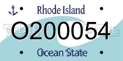 O200054 Rhode Island License Plate