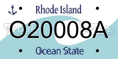 O20008A Rhode Island License Plate