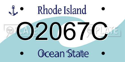 O2067C Rhode Island License Plate
