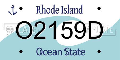 O2159D Rhode Island License Plate