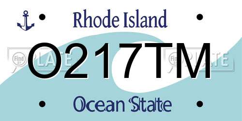 O217TM Rhode Island License Plate