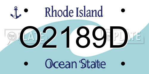 O2189D Rhode Island License Plate
