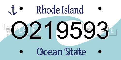 O219593 Rhode Island License Plate
