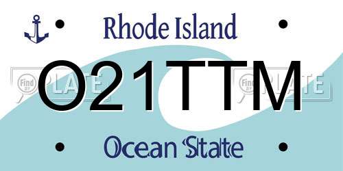 O21TTM Rhode Island License Plate