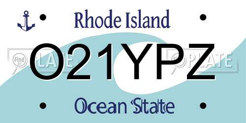 O21YPZ Rhode Island License Plate