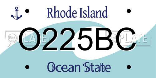 O225BC Rhode Island License Plate