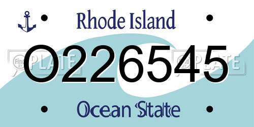O226545 Rhode Island License Plate