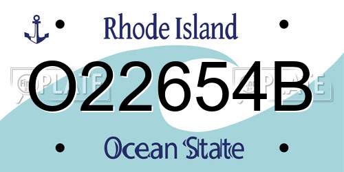 O22654B Rhode Island License Plate