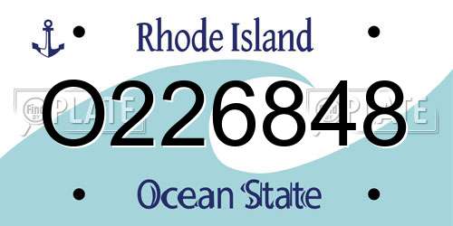 O226848 Rhode Island License Plate