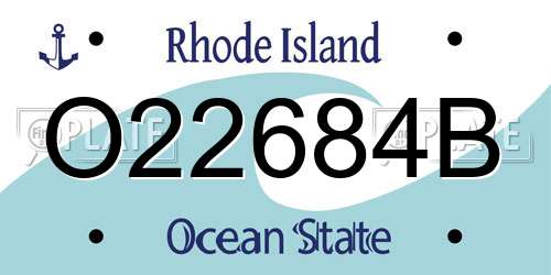 O22684B Rhode Island License Plate