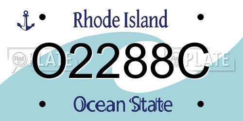 O2288C Rhode Island License Plate