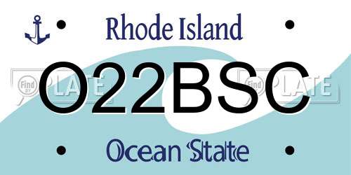 O22BSC Rhode Island License Plate