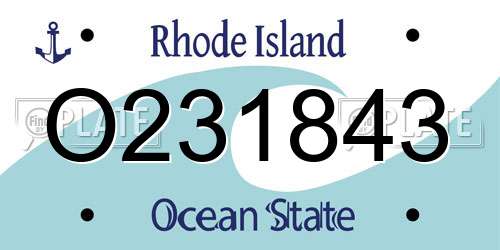 O231843 Rhode Island License Plate