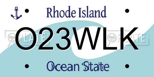 O23WLK Rhode Island License Plate