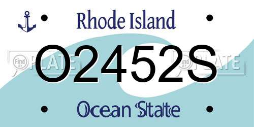 O2452S Rhode Island License Plate