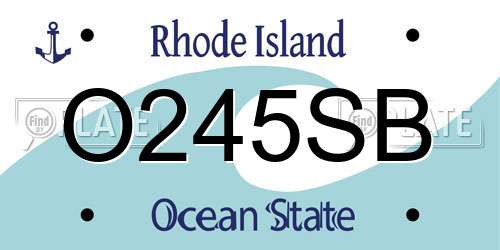 O245SB Rhode Island License Plate
