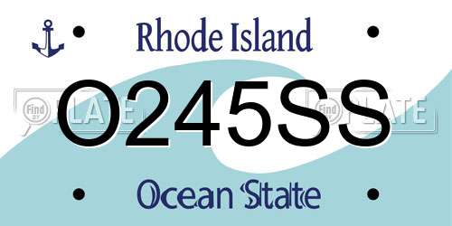 O245SS Rhode Island License Plate