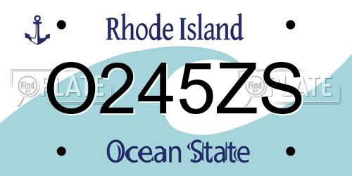 O245ZS Rhode Island License Plate