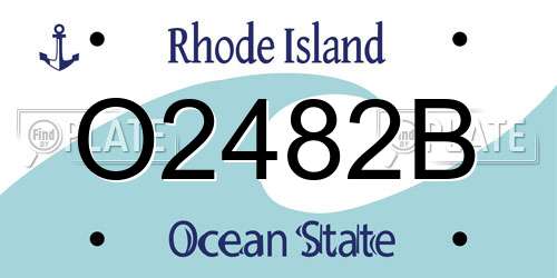O2482B Rhode Island License Plate