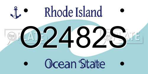 O2482S Rhode Island License Plate