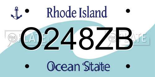 O248ZB Rhode Island License Plate